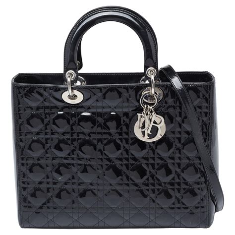 dior tote 41cm|lady Dior tote large black.